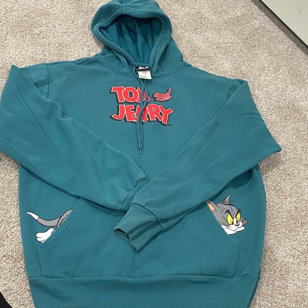 Tom and Jerry Teal Men's Sweater